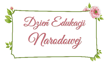 Czerwony napis dzień Edukacji Narodowej